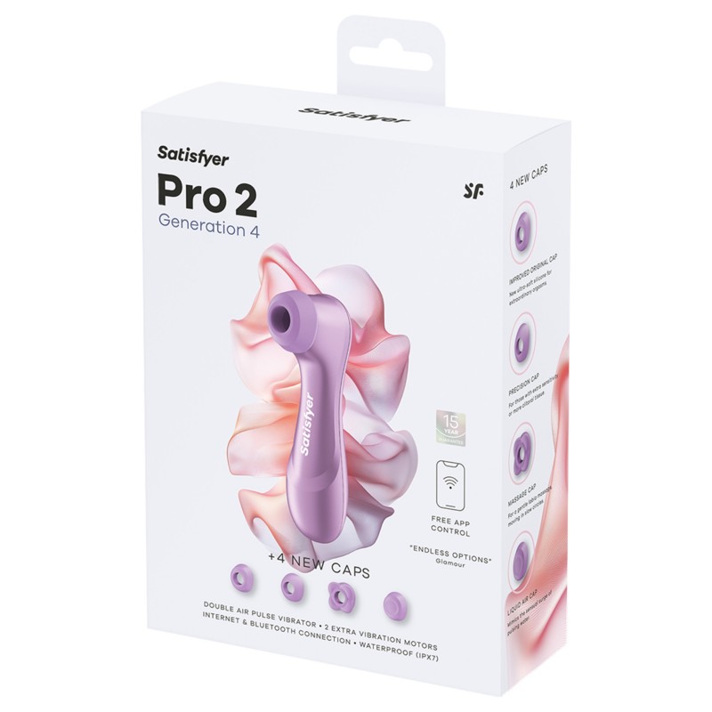 Satisfyer Pro 2 Gen4 - App-vezérelt léghullámos csiklóizgató (lila) 152315 termék bemutató kép