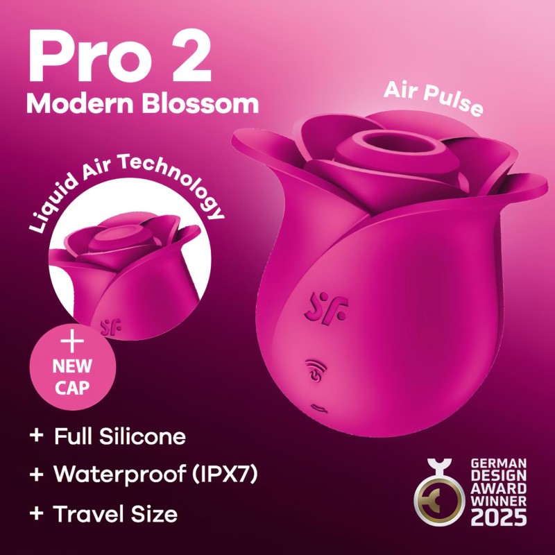 Satisfyer Pro 2 Modern Blossom - léghullámos csiklóizgató (pink) 124091 termék bemutató kép