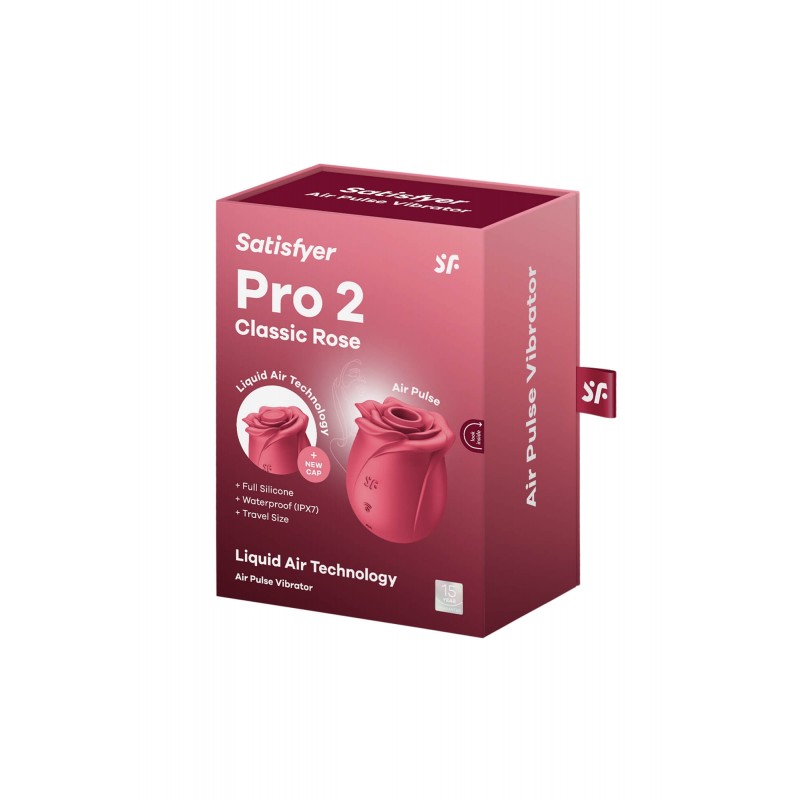 Satisfyer Pro 2 Rose Classic - akkus léghullámos csiklóizgató (piros) 83207 termék bemutató kép