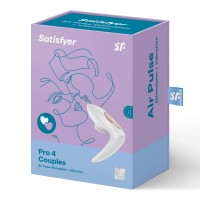 Satisfyer Pro 4 Couples - akkus léghullámos párvibrátor (fehér) 59215 termék bemutató kép