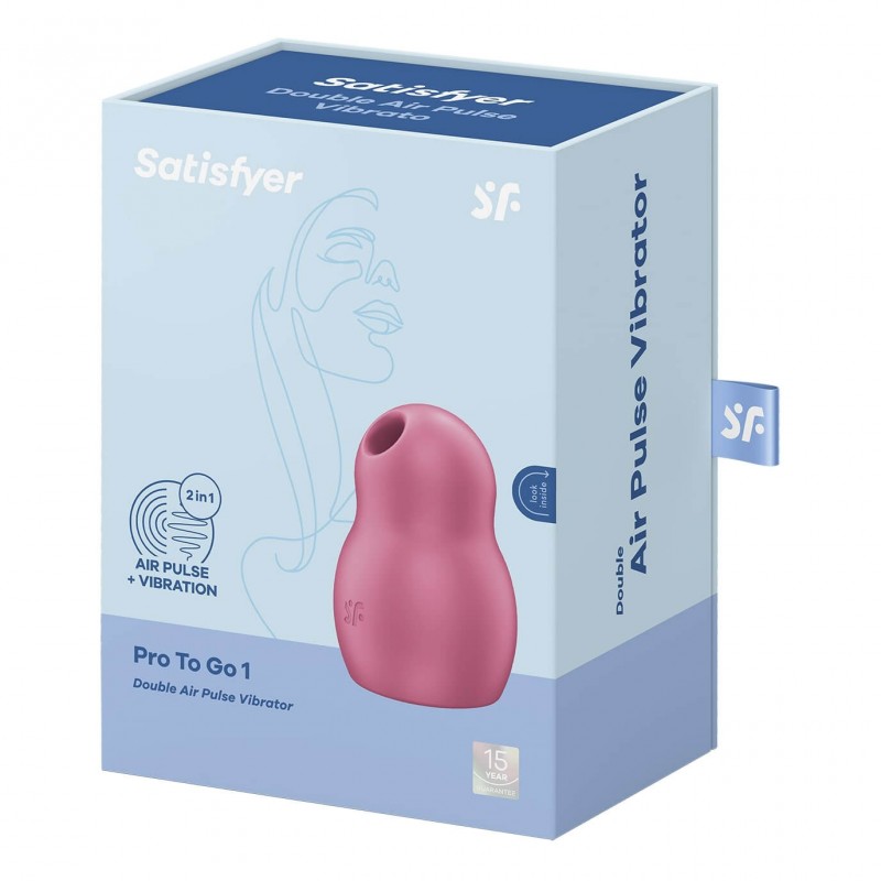 Satisfyer Pro To Go 1 - akkus, léghullámos csiklóizgató (piros) 69518 termék bemutató kép