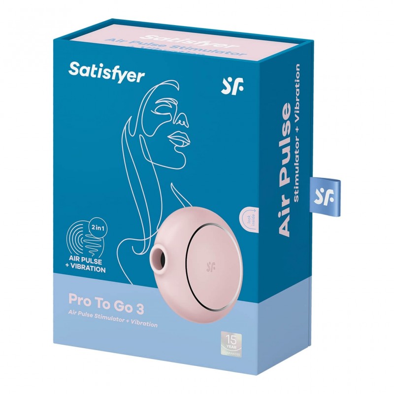 Satisfyer Pro To Go 3 - akkus, csiklóizgató vibrátor (pink) 66501 termék bemutató kép