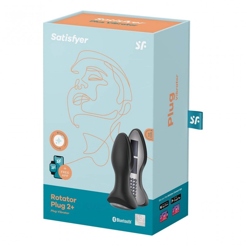 Satisfyer Rotator Plug 2 - gyöngyös anál vibrátor (fekete) 55521 termék bemutató kép