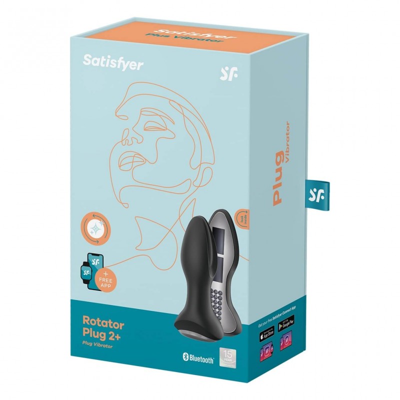 Satisfyer Rotator Plug 2 - akkus, gyöngyös anál vibrátor (fekete) 55521 termék bemutató kép