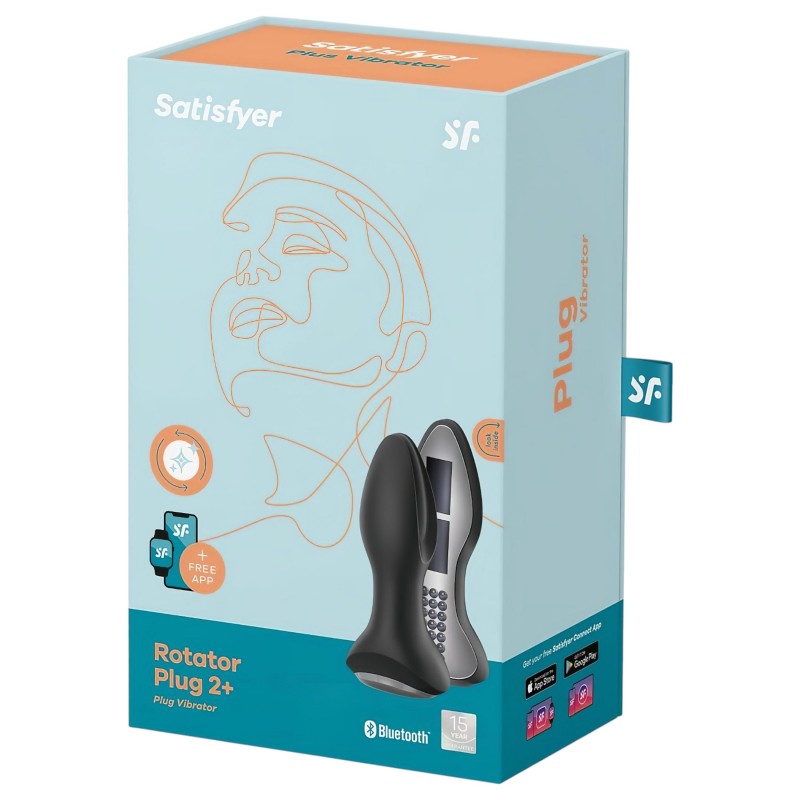 Satisfyer Rotator Plug 2 - gyöngyös anál vibrátor (fekete) 113025 termék bemutató kép