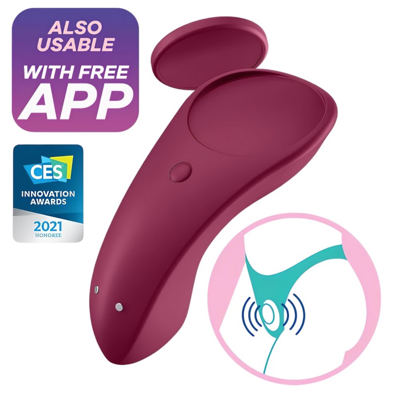 Satisfyer Sexy Secret – App-vezérelt bugyi vibrátor (piros) 138678 termék bemutató kép
