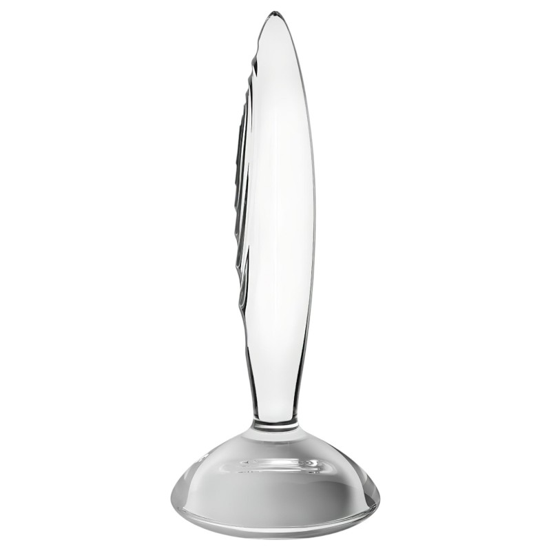 Satisfyer Sparkling Crystal - bordázott üveg dildó (átlátszó) 106847 termék bemutató kép