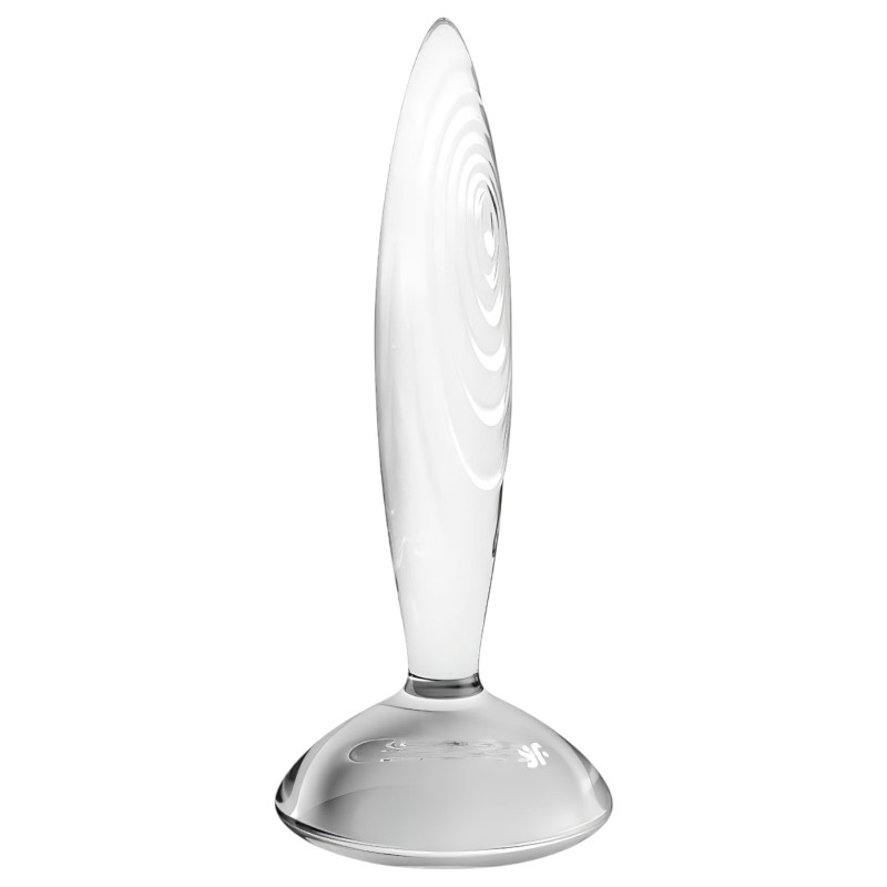 Satisfyer Sparkling Crystal - bordázott üveg dildó (átlátszó) 106848 termék bemutató kép
