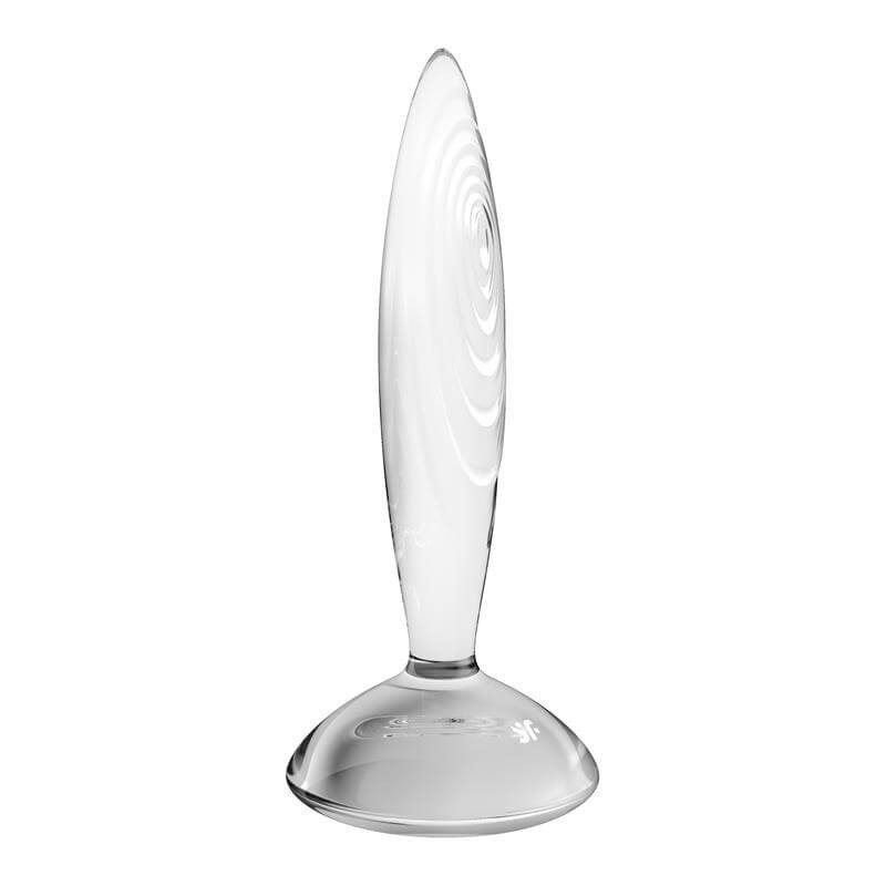 Satisfyer Sparkling Crystal - bordázott üveg dildó (átlátszó) 86615 termék bemutató kép