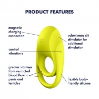 Satisfyer Spectacular - akkus, vízálló, vibrációs péniszgyűrű (sárga) 53301 termék bemutató kép