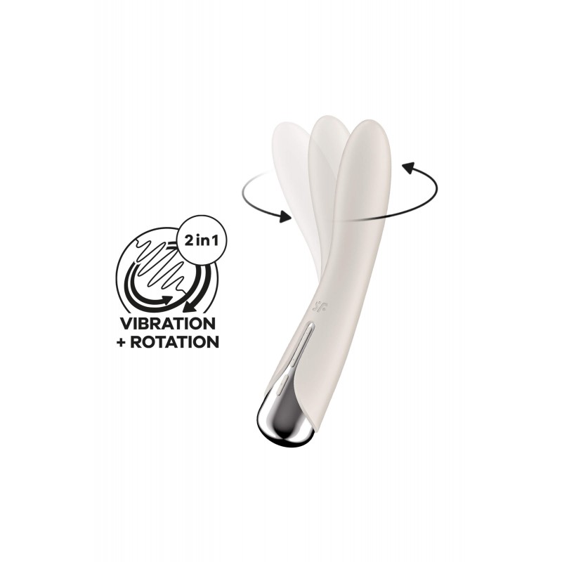 Satisfyer Spinning Vibe 1 - forgó fejes G-pont vibrátor (bézs) 86640 termék bemutató kép
