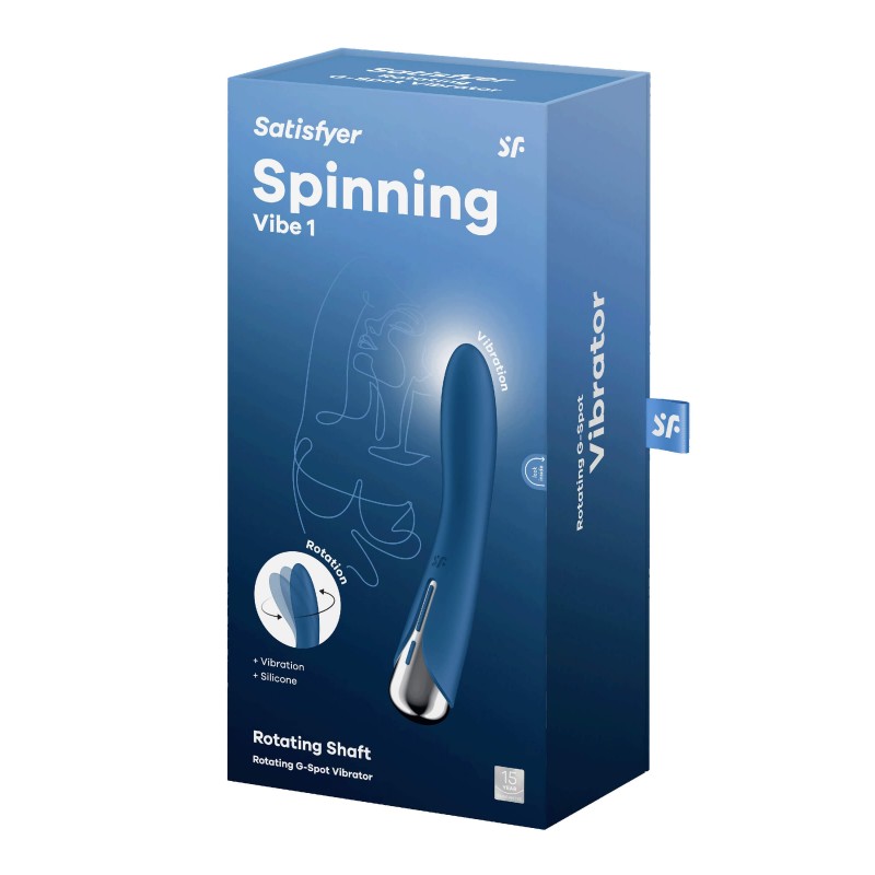 Satisfyer Spinning Vibe 1 - forgó fejes G-pont vibrátor (kék) 86652 termék bemutató kép