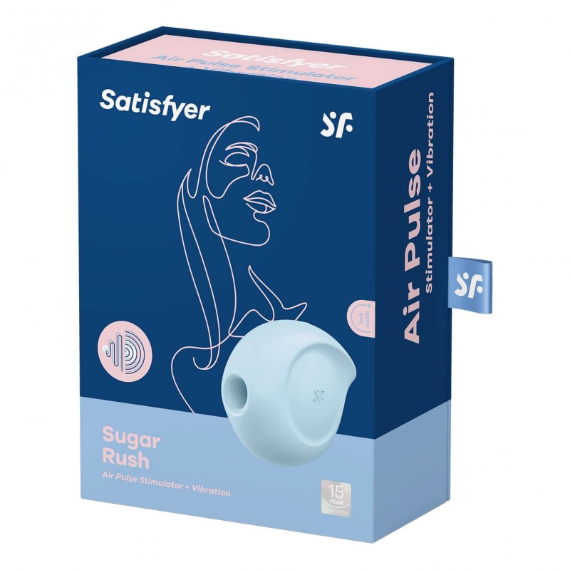 Satisfyer Sugar Rush - akkus, léghullámos csikló vibrátor (kék) 59480 termék bemutató kép