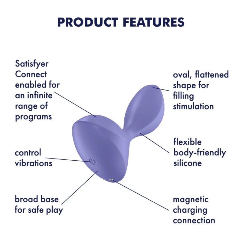 Satisfyer Sweet Seal - app-vezérelt anál vibrátor (lila) 155901 termék bemutató kép