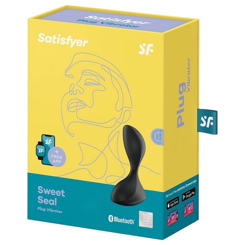 Satisfyer Sweet Seal - app-vezérelt anál vibrátor, vízálló (fekete) 165503 termék bemutató kép
