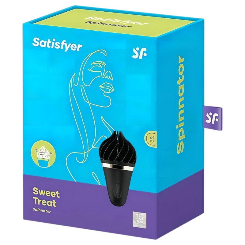 Satisfyer Sweet Treat - akkus, forgó csikló vibrátor, csiklóizgató (fekete) 156191 termék bemutató kép