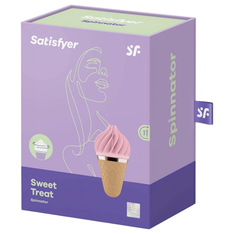 Satisfyer Sweet Treat - akkus, forgó csikló vibrátor (pink-barna) 116964 termék bemutató kép