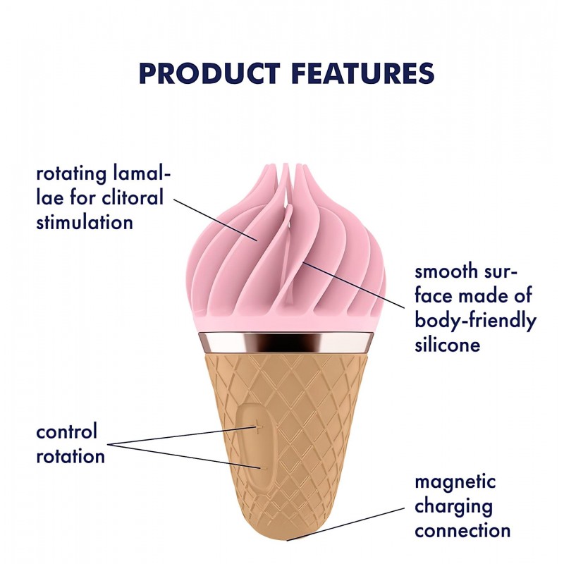Satisfyer Sweet Treat - akkus, forgó csikló vibrátor (pink-barna) 116967 termék bemutató kép