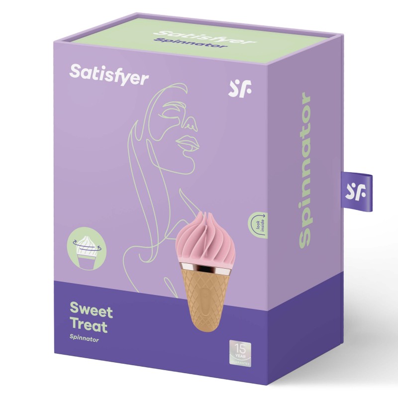 Satisfyer Sweet Treat - akkus, forgó csikló vibrátor (pink-barna) 38582 termék bemutató kép