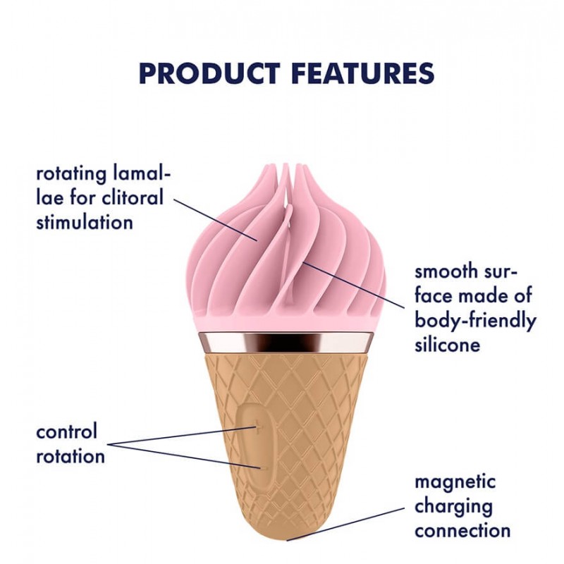 Satisfyer Sweet Treat - akkus, forgó csikló vibrátor (pink-barna) 45557 termék bemutató kép