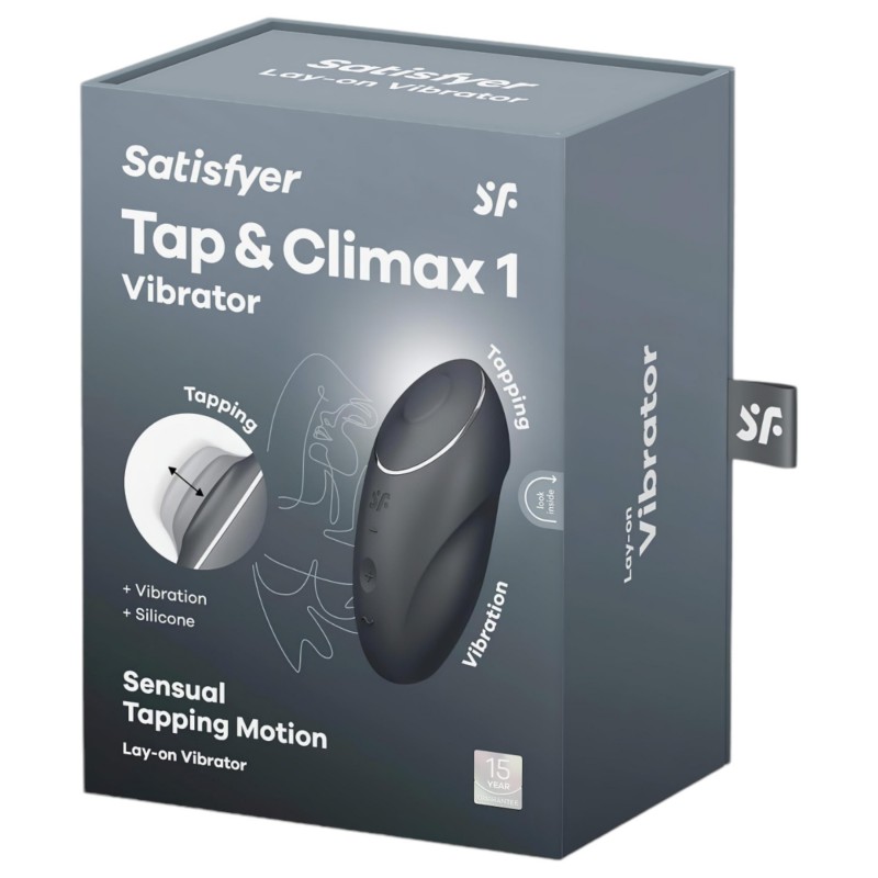 Satisfyer Tap & Climax 1 - 2in1 csiklóizgató és vibrátor (fekete) 156702 termék bemutató kép