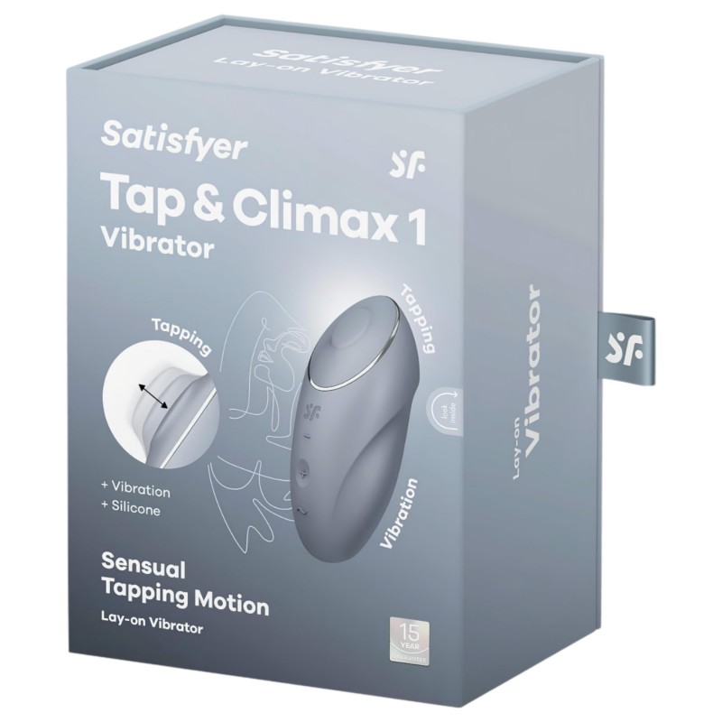 Satisfyer Tap & Climax 1 - 2in1 csikló vibrátor (szürke) 112650 termék bemutató kép