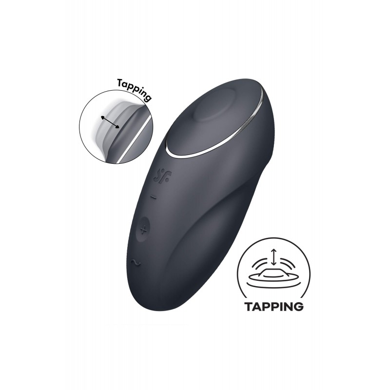 Satisfyer Tap & Climax 1 - 2in1 csikló vibrátor (fekete) 90461 termék bemutató kép