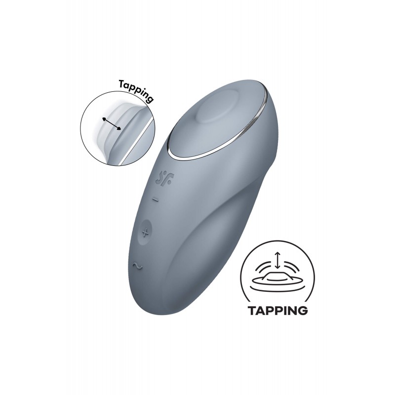 Satisfyer Tap & Climax 1 - 2in1 csikló vibrátor (szürke) 86661 termék bemutató kép
