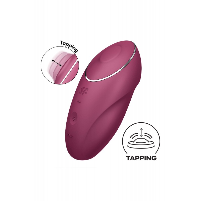 Satisfyer Tap & Climax 1 - 2in1 vibrátor és csiklóizgató (piros) 86668 termék bemutató kép