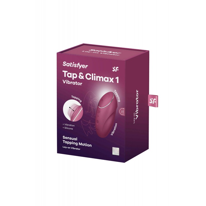 Satisfyer Tap & Climax 1 - 2in1 vibrátor és csiklóizgató (piros) 86673 termék bemutató kép