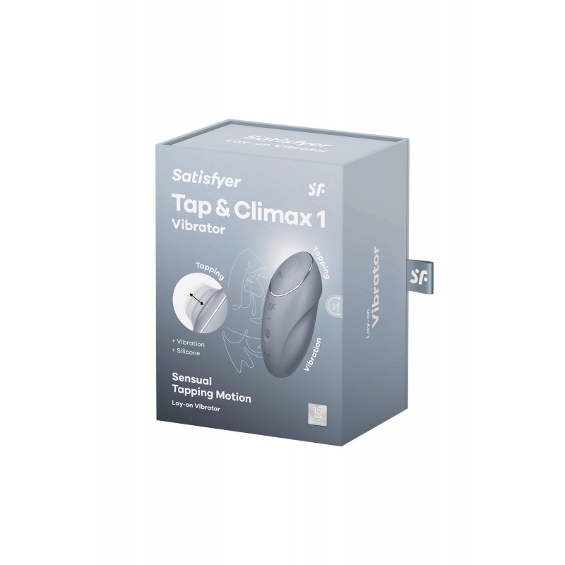 Satisfyer Tap & Climax 1 - 2in1 csikló vibrátor (szürke) 90459 termék bemutató kép