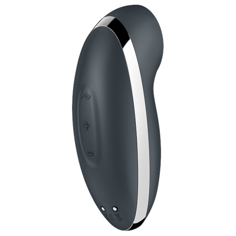 Satisfyer Tap & Climax 2 - 2in1 csikló vibrátor, csiklóizgató (szürke) 165484 termék bemutató kép