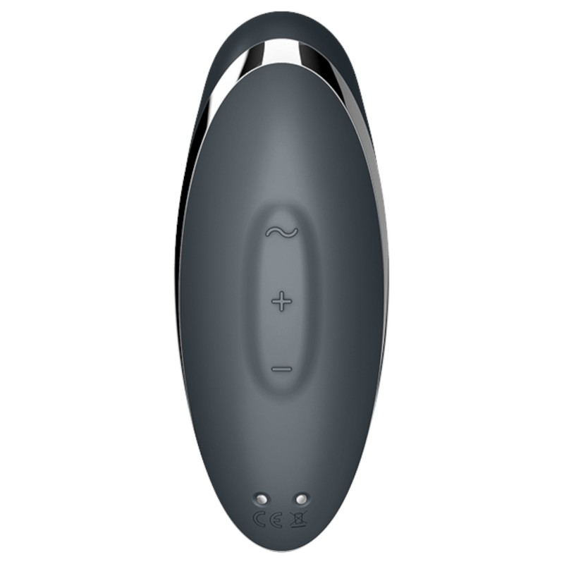 Satisfyer Tap & Climax 2 - 2in1 csikló vibrátor, csiklóizgató (szürke) 165485 termék bemutató kép