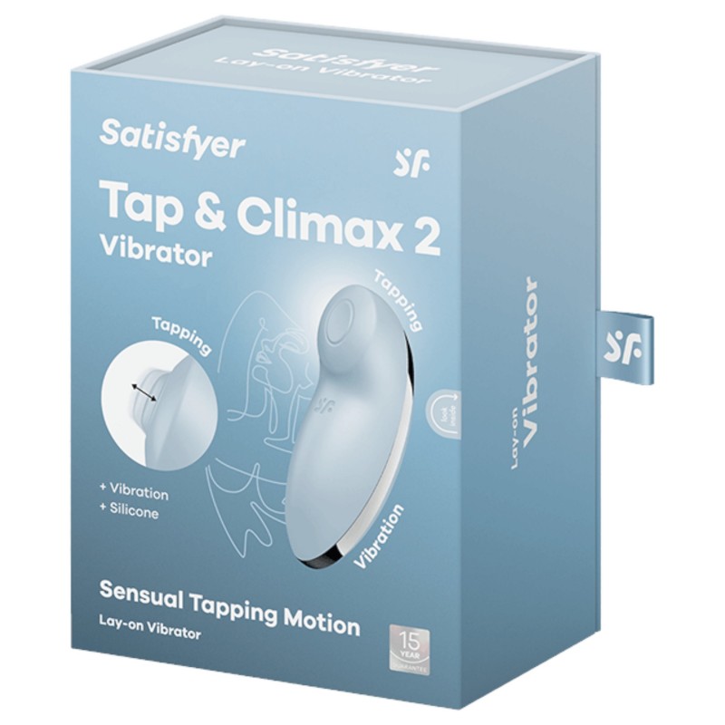Satisfyer Tap & Climax 2 - 2in1 csiklóizgató és vibrátor (kék) 104463 termék bemutató kép