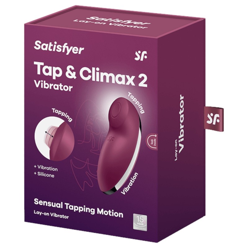 Satisfyer Tap & Climax 2 - 2in1 csiklóizgató és vibrátor (piros) 104470 termék bemutató kép