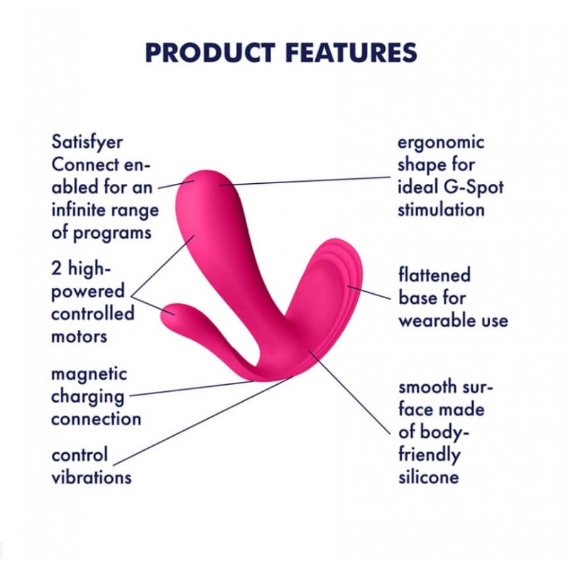 Satisfyer Top Secret Plus - okos 3 ágú vibrátor (pink) 53147 termék bemutató kép