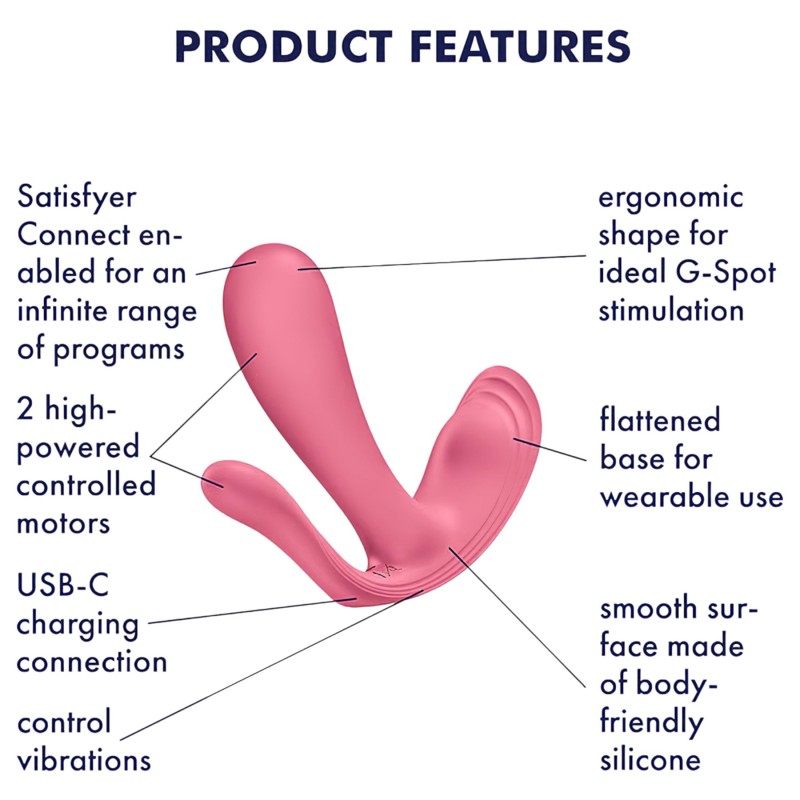 Satisfyer Top Secret+ - viselhető G-pont- és anál vibrátor (rózsaszín) 167466 termék bemutató kép