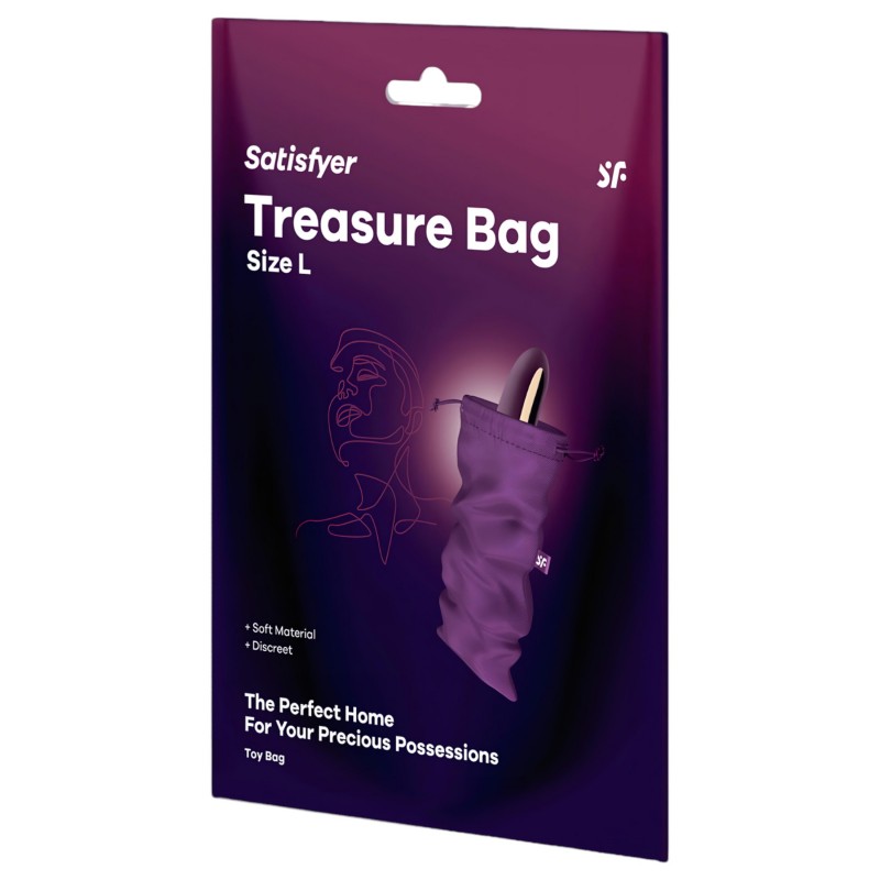 Satisfyer Treasure Bag L - diszkrét tároló táska - közepes (lila) 111937 termék bemutató kép