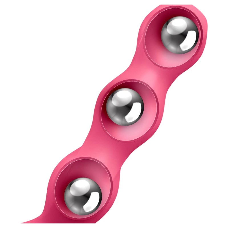 Satisfyer Triple Ball-R - gyöngyös anál vibrátor (piros) 165643 termék bemutató kép
