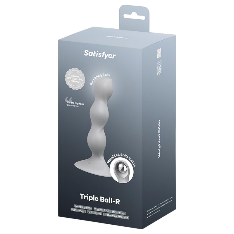 Satisfyer Triple Ball-R - gyöngyös dildó (szürke) 127478 termék bemutató kép