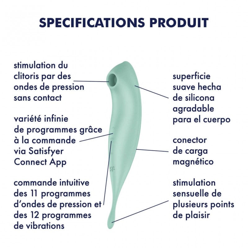 Satisfyer Twirling Pro - app-vezérelt csiklóvibrátor, csiklóizgató (menta) 64622 termék bemutató kép