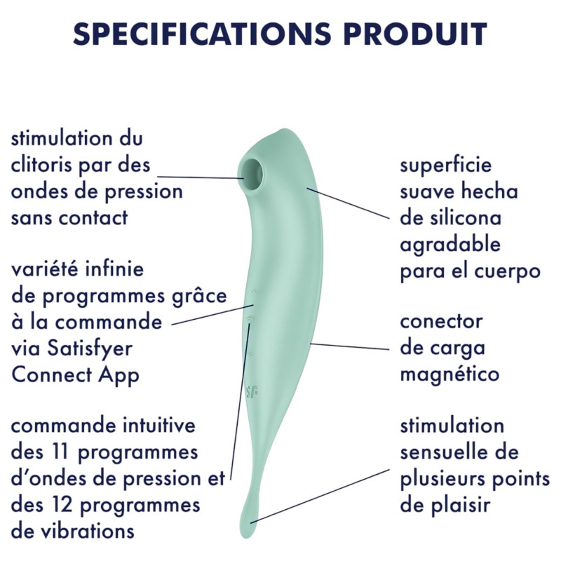 Satisfyer Twirling Pro - App-vezérelt csiklóvibrátor (menta) 147299 termék bemutató kép