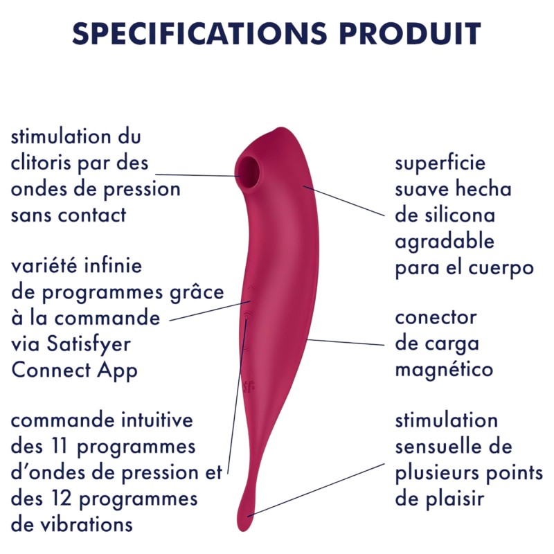 Satisfyer Twirling Pro - App-vezérelt csiklóvibrátor (piros) 145934 termék bemutató kép