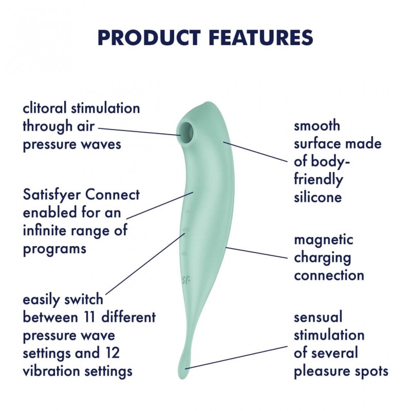 Satisfyer Twirling Pro - App-vezérelt csiklóvibrátor (menta) 89177 termék bemutató kép