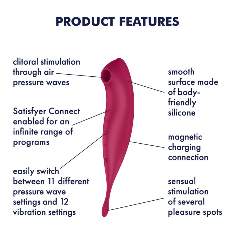 Satisfyer Twirling Pro - App-vezérelt csiklóvibrátor (piros) 87283 termék bemutató kép