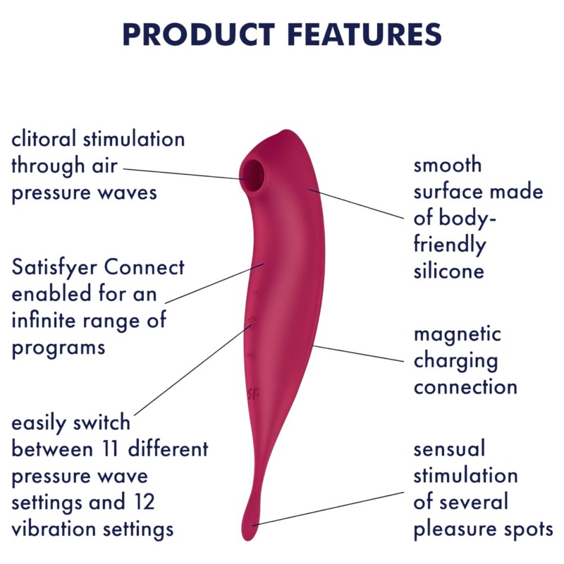 Satisfyer Twirling Pro - App-vezérelt csiklóvibrátor (piros) 138084 termék bemutató kép
