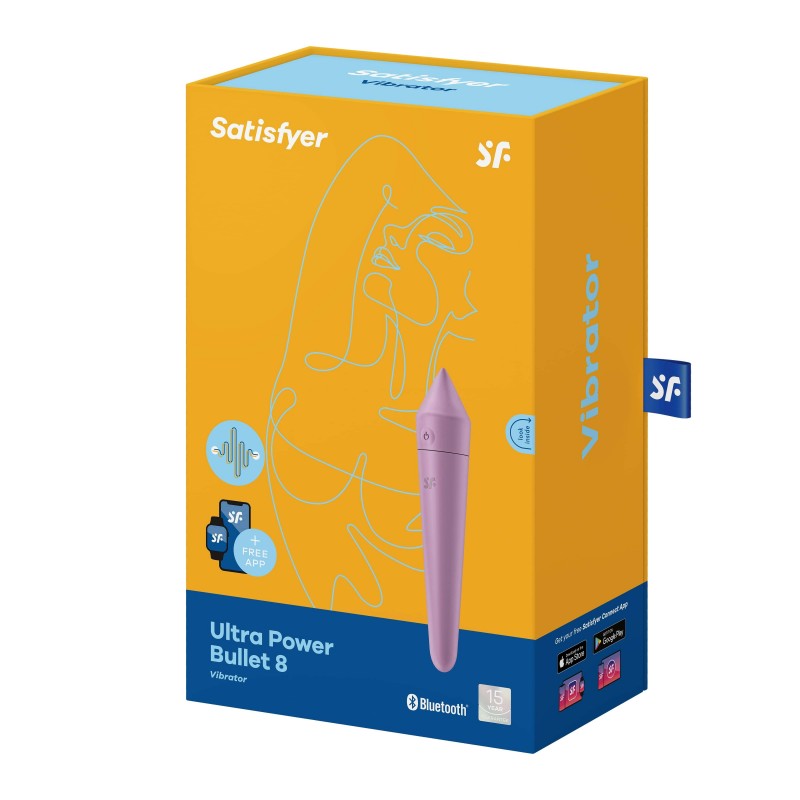 Satisfyer Ultra Power Bullet 8 - okos vízálló vibrátor (lila) 48247 termék bemutató kép