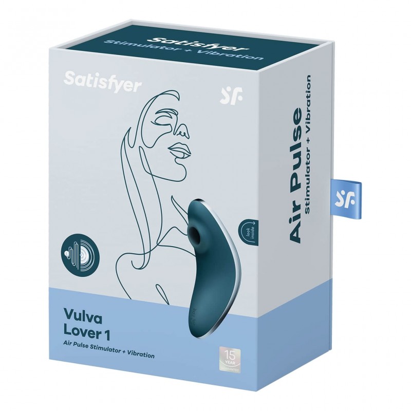 Satisfyer Vulva Lover 1 - akkus léghullámos csikló vibrátor (kék) 64635 termék bemutató kép
