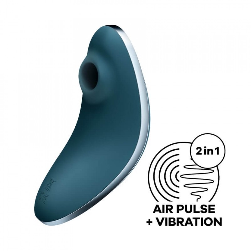 Satisfyer Vulva Lover 1 - akkus léghullámos csikló vibrátor (kék) 64636 termék bemutató kép