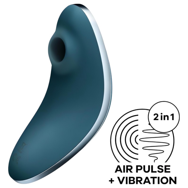 Satisfyer Vulva Lover 1 - akkus léghullámos csikló vibrátor (kék) 117522 termék bemutató kép